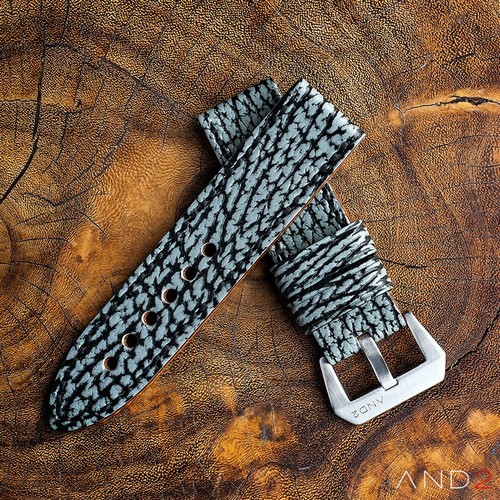 Two Tone Grey Shark strap with Black Stiching