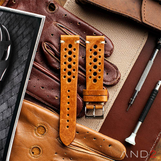 Speedy Racing Cognac Leather Strap(Beige Stitching)