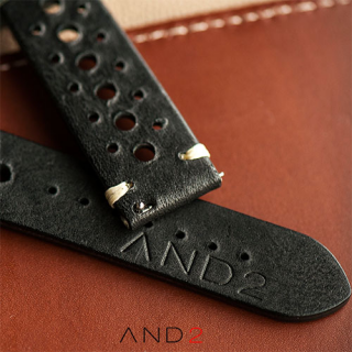 Speedy Racing Blackout Leather Strap (Beige Stitching)