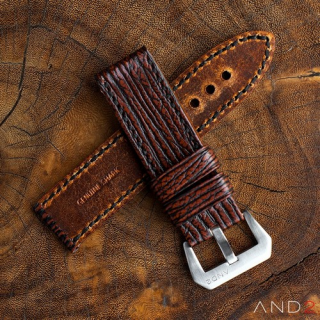 Two Tone Brown Shark strap with Black Stiching